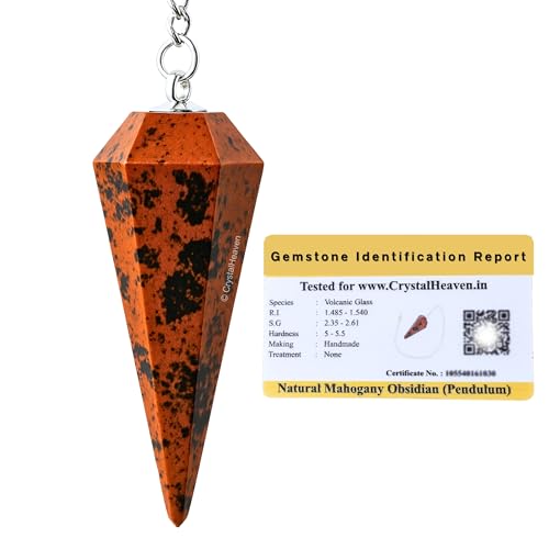 Image of Mahogany Obsidian Pendulum Dowsing Tool - Natural Crystal Pendulum for Spiritual Guidance - Premium Dowser Pendulum for Accurate Divination and Energy Healing - Perfect for Energy Healing and Chakra Balancing - Handcrafted with Precision and Elegance