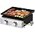 BIG HORN OUTDOORS Tabletop Grill Gas Portable Grill 18 Inch Propane Griddle Flat Top Grill 2 Burners Enamel Pan for Outdoor Cooking While Picnicking Or Camping