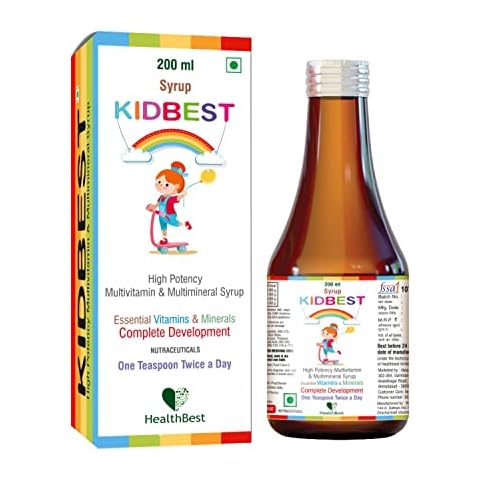 HealthBest Kidbest Multivitamin Syrup for 3-13 Years Kids | 200ml Cover