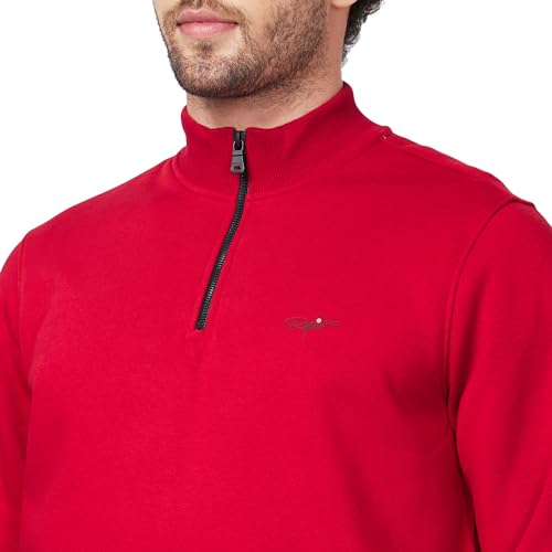Image of Spykar Blended High Neck Full Sleeve Sweatshirt for Men