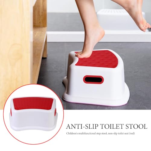 Tabouret pour bébés antidérapant en plastique PP rouge - 6