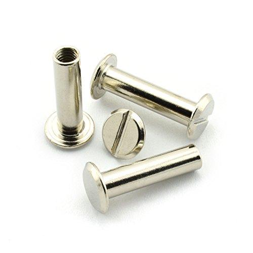 60 Sets Silvery Chicago Screws 3/4 Inches Screw Posts Metal Accessories Nail Rivet Chicago Button For Diy Leather Decoration Document Book Album Bookbinding Round Flat Head Stud Screw #TOP14