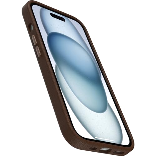 Image of OtterBox iPhone 15 Symmetry Series Cactus Leather for MagSafe - Rich Adobe (Brown), Snaps to MagSafe, Ultra-Sleek, Raised Edges Protect Camera & Screen