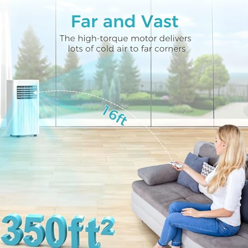 Image of Electactic 8000 BTUs Portable Air Conditioners, 3-IN-1 Portable AC Unit with Cooling, Dehumidification, Fan & Sleep Mode, 24H Timer, Remote Control and Window Kit for Bedroom Home Office