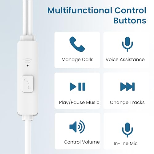 Image of Ambrane Type-C Wired Earphones, 10Mm Bass Drivers, Inline Controls for Type C Smartphones, iPhone 15 & Laptop, 1.2M Braided Anti Tangle Wire with Mic for Clear Calling (Stringz 03, Black) - in Ear