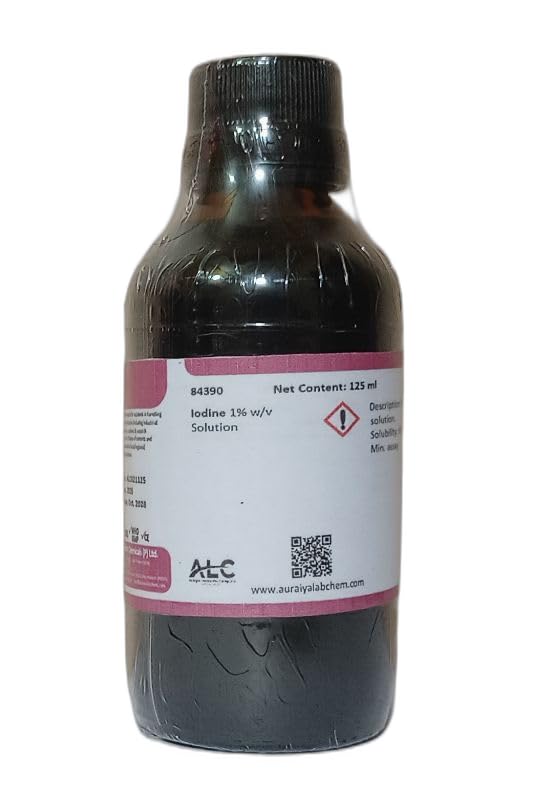ALC Iodine Solution 1% w/v, Laboratory Grade Chemical, 125 ml Bottle, Reddish Brown Liquid, For Lab Use-image-40