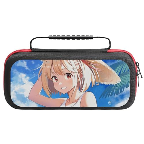 Switch ケース かわいい リコリスリコイル 錦木千束 スイッチ 収納ケース カバー ナイロン素材 全面保護 防塵/防水/防汚/耐衝撃 26x11.5x5.2cm Switchに対応 保護用ハードケース 大容量な収納力 アクセサリーポーチ Switch