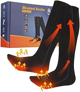 Heated Socks for Men Women , Rechargeable Foot Warmer socks with 3.7V 4200 mAh Battery Fast heating Washable Winter Thermal Socks 3-Gear Soft Breathable Cotton for Outdoor Sports Camping Hiking