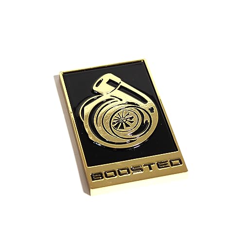 Image of GT350 Style Boosted Badge (White) (Gold)