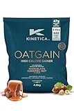 Kinetica Sports OatGain Mass Gainer–Chocolate Caramel, 4.8Kg, 30 Servings | 47g Protein, 78g Carbs & 620 Kcal/Serve |Optimum Bulk Weight Gain Whey Protein Supplement | WADA & Informed Sport Approved