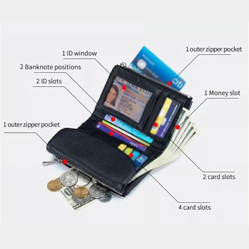 GDSAFS Joyfullygo Wallet, Joyfullygo Unisex Pebble Leather Wallet, Fashionable Versatile Short Wallet with Credit Card Holder & Rfid Anti-Theft Protection (C)3