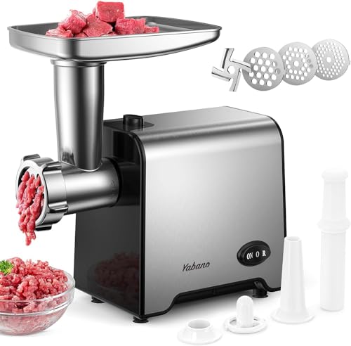 Yabano Tritacarne Elettrico Professionale, Acciaio Inox, 3...