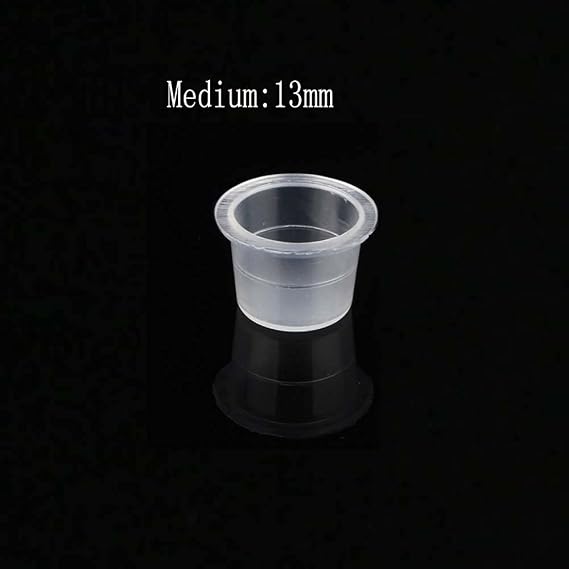 Tattoo Ink Caps Cups - Disposable Tattoo Ink Cups Small,Tattoo Pigment Ink Caps,Tattoo Machine,Tattoo Supplies,Tattoo Needles,Tattoo Kits (Medium.13mm100PCS)