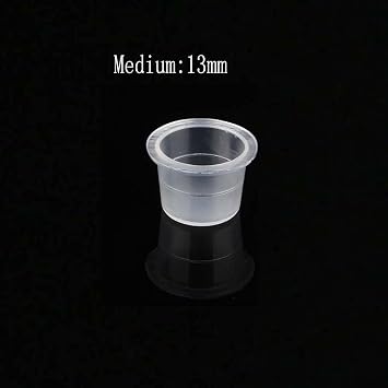 Tattoo Ink Caps Cups - Disposable Tattoo Ink Cups Small,Tattoo Pigment Ink Caps,Tattoo Machine,Tattoo Supplies,Tattoo Needles,Tattoo Kits (Medium.13mm100PCS)