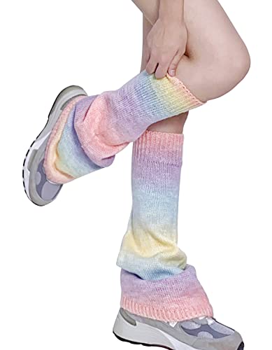 WODECASA Girls Kawaii Leg Warmers Knitted Flared Leg Sleeves Goth Crochet Baggy Cuff Ankle Heap Socks
