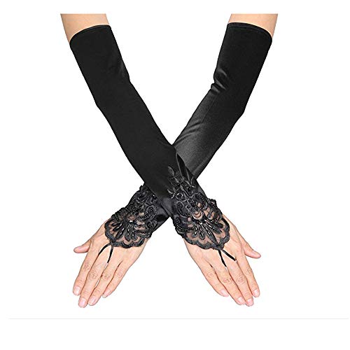 Guantes de satén y encaje para novia accesorio elegante de boda