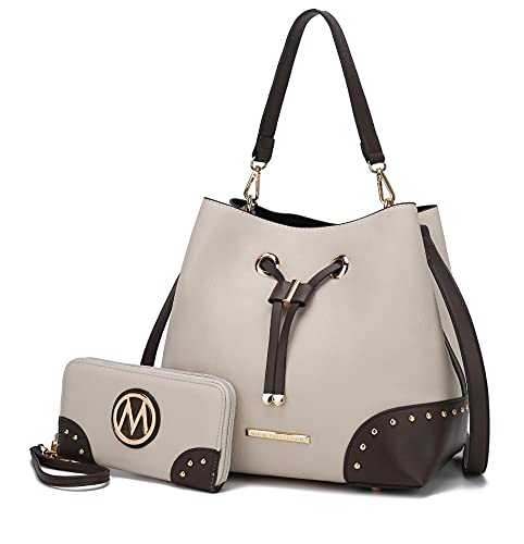 Image of MKF Collection Women's Bucket Bag With Wristlet Wallet, Vegan Leather Hobo Bag Handbag Set Crossbody Bag by Mia K