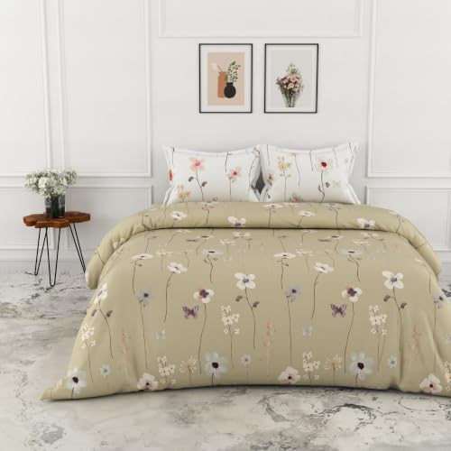 Image of Loreto 100% Cotton Bed Sheet Double Bed with 2 Pillow Covers, 88 x 90 inch