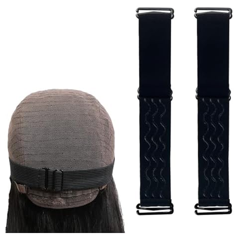 2 PCS Adjustable Elastic Band for Wigs Removable Wig Band Nonslip Wig Strap Black Elastic Bands for Glueless Wig Making Wig Cap Accessories Cover
