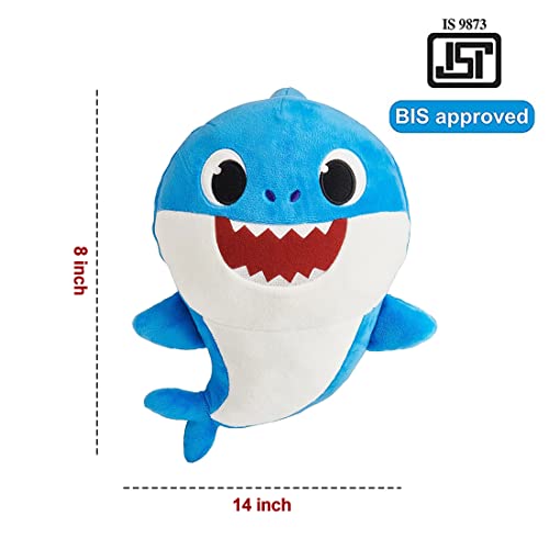 Image of Pinkfong Baby Shark Plush Singing Plush Toy 8 Inch Daddy Shark for The Kids of 1 Year and Above, White, (BS60003)