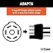 CURT 57245 7-Way RV Blade Vehicle-Side to 4-Way Flat Trailer Wiring Adapter with Tester