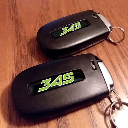 Image of TOOLEPIC for Dodge Challenger Charger Durango and Jeep Grand Cherokee Key fob Badges 2015-2024-Set of 2 - Finest Stickers Inlays Emblems Accessories for 345 Hemi, Ideal for Decals - Sublime Green