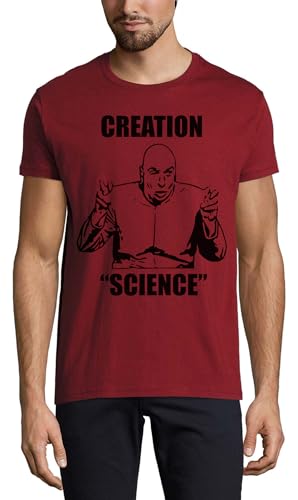T-shirt Creation Science en coton bordeaux pour homme avec slogan humour geek
