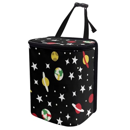 Image of Car Rubbish Storage Reusable Car Trash Can for SUVs Vans, Cars Trash Bag Bin Hanging Automotive Sedan Garbage Cans Leak Proof Vehicle Trash Can, Planet Star