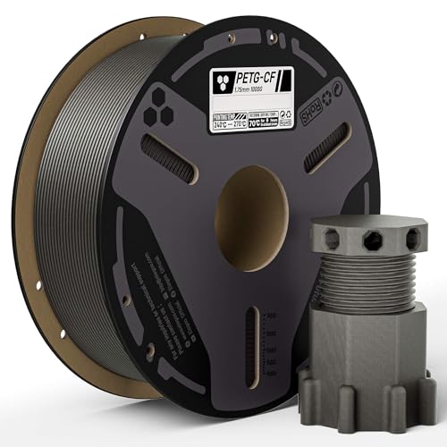 Image of ELEGOO Carbon Fiber PETG Filament 1.75 mm Gray 1KG, High Strength & Rigidity PETG-CF 3D Printing Filament, Abrasion Resistance for Functional Parts, 1KG(2.2lbs) Spool Fits for Most FDM 3D Printers