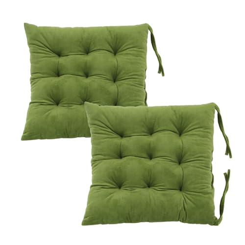 MissSoul 2 Pack Square Seat Cushion Chair Pads for Kitchen Dining Chairs, Soft Comfort Velvet Chair...