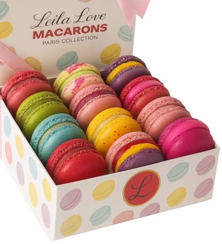 Leilalove Macarons - 12 Gourmet Macarons dozen flavors - box