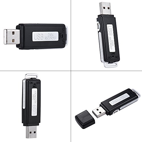 Honorall Gravador de voz de áudio de disco USB portátil de 8 GB