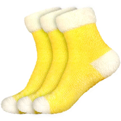 Image of BambooMN Women's Super Soft Fuzzy Socks, Polka Dot, Gradient, Snowflake, Featherlight Cuff - Assorted Colors