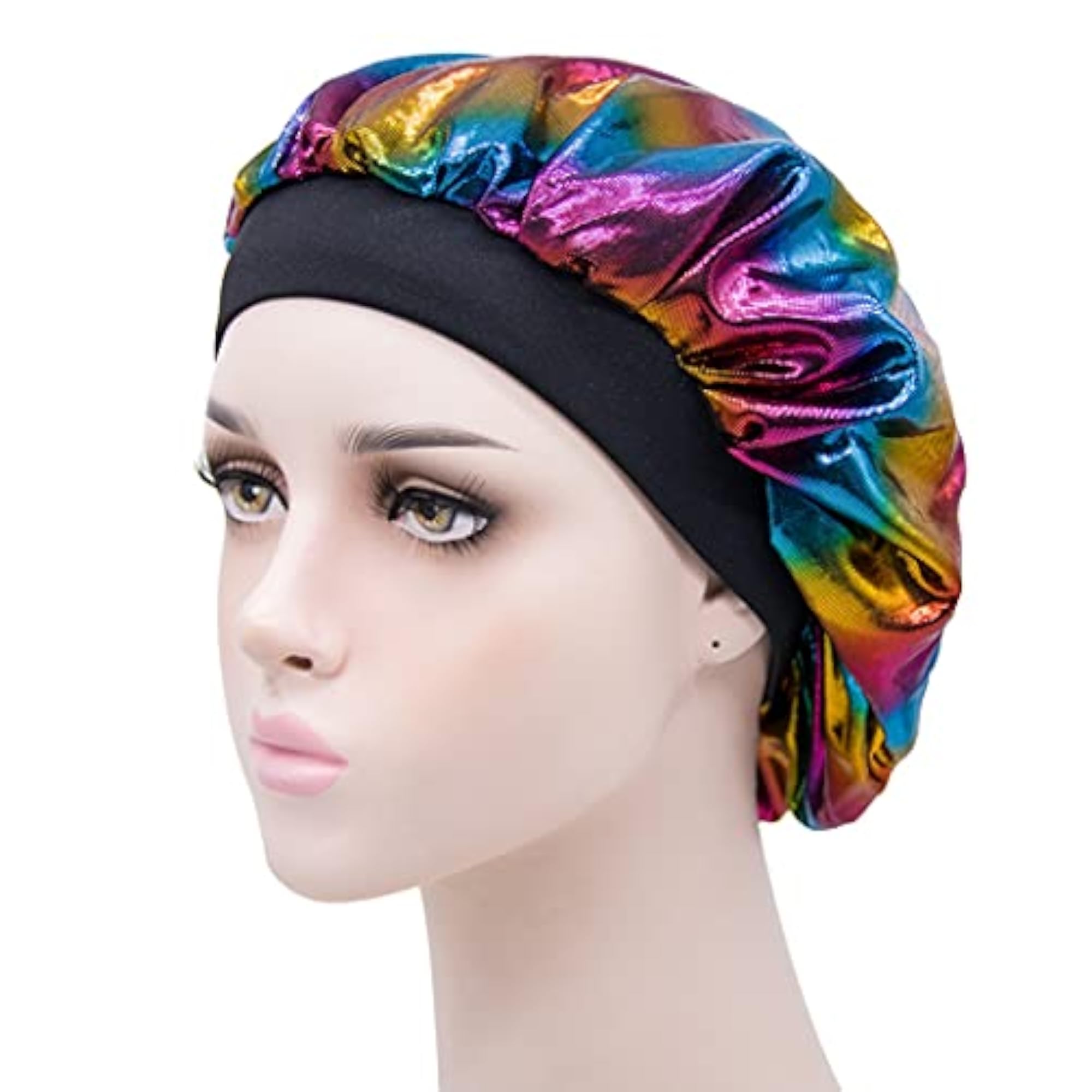 Women Satin Bonnets, 3PCS Breathable Sleeping Caps