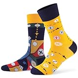 WARMVIN Funny Mismatched Socks for Men & Women Funky Monopoly Socks Fun Pattern Novelty Gift for Monopoly Lover