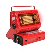 Gasheizstrahler - (Portable) Campingofen | Kompakte Zeltheizung | 2-Wege Anschluss Für Gasflaschen Outdoor Wärme Für Angler Wanderer Campingfreunde Handgriff Betrieb Schwarz Stabil Wetterfest