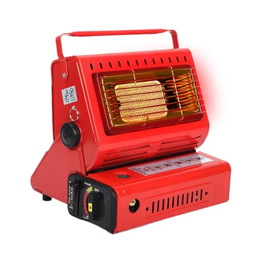 Estufa de gas (portátil), estufa de camping, calefacción compacta para tiendas de campaña, conexión de 2 vías para bombonas de gas, calor exterior, para pescadores, excursionistas, amantes del camping