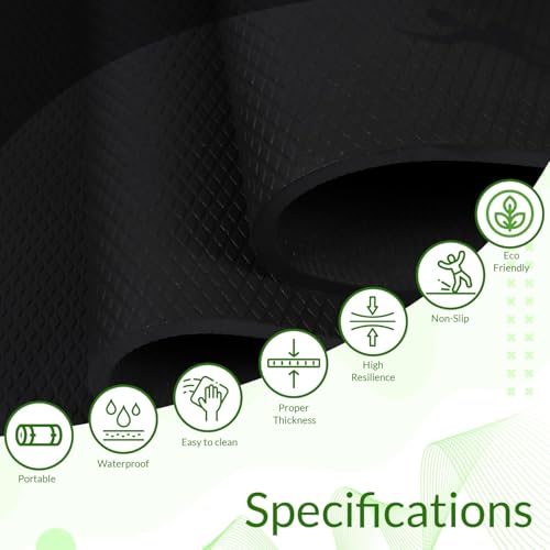 Image of Yoga mat for Women & Men EVA Material 4mm Grey Anti Slip for Gym Workout (Black, 4 mm)
