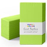 Party Solids Lime Green Dinner Napkins Disposable 8' x 4' Folded - 40 Pcs 2 Ply Lime Green Napkins Disposable Paper Guest Towels for Bathrooms, Dinners, Everyday Parties & Party Supplies