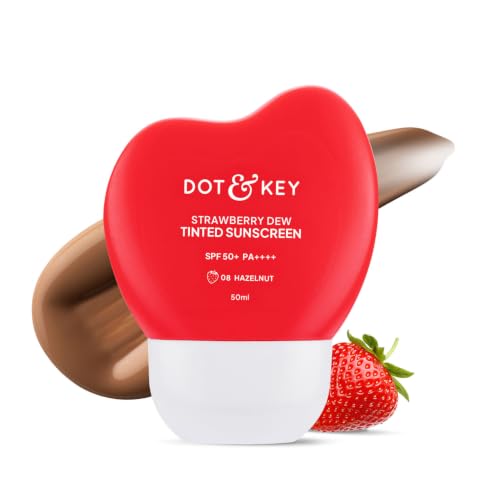 Image of Dot & Key Strawberry Dew Tinted Sunscreen In-Vivo Tested SPF 50+ PA++++ With New-Age UV Filters - 08 Hazelnut - 50ml
