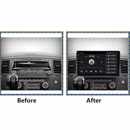 Radio de coche Carplay con pantalla HD fluida para Volkswagen Multivan T5 y cámara trasera 2