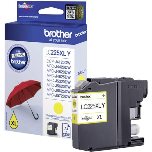 Cartouche Brother LC-225XLYBP jaune pour imprimer vos dossiers de bureau et présentations