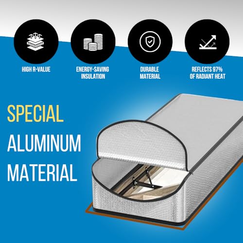 Attic Stairs Insulation Cover with Zipper Insulator Bag Energy Saving 25\" x 54\" x 11\" Cover to Insulate Attic Access Door Opening