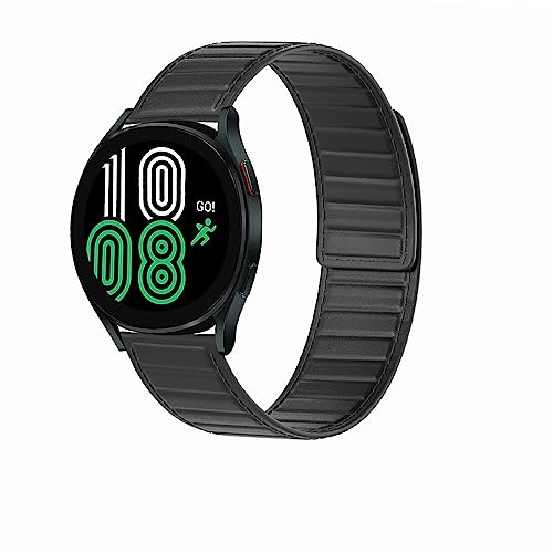 Image of LKEITY Magnetic Leather Bands for Samsung Galaxy Watch 6 5 /4(40mm 44mm),Watch 6 Classic (43mm /47mm) Watch 5 Pro 45mm,Watch 4 Classic 42mm 46mm,Active 2 Watch Band,20mm Strong Magnet Loop Wristband Men
