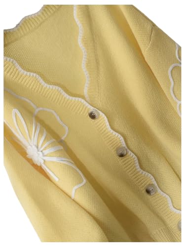 Verdusa Women's Plus Size Floral Cardigan Sweaters Button Front Knit Outerwear Autumn Outfits4