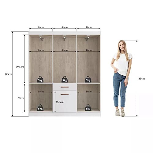 Guarda Roupa Casal 6 Portas 1 Porta Basculante 1 Gaveta Dallas Siena Móveis Branco