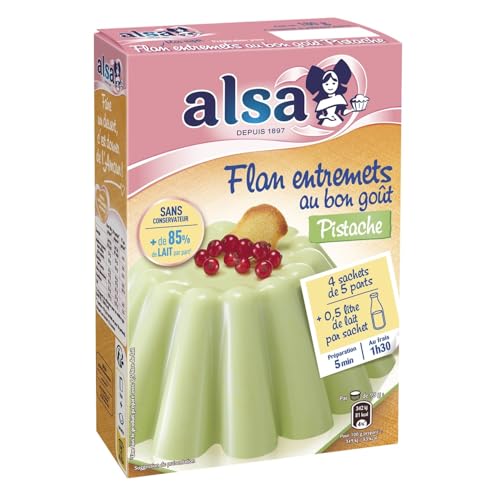 Entremets pistache ALSA sachet pour goûter enfant et dessert
