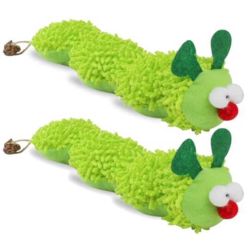 HolooVeranillo 2Pcs Bite-Resistant Plush Caterpillar Design,