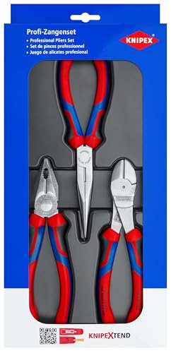 KNIPEX 00 20 11 V01 Set de 3 pinces indispensables avec isolants multimatières - 3