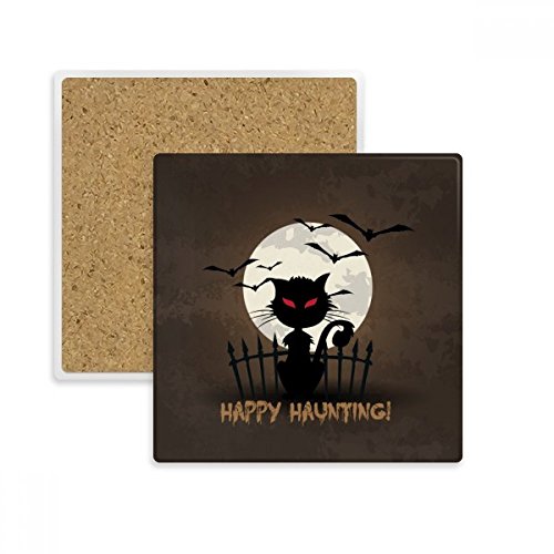 Dessous de verre chat Halloween en pierre absorbant multicolore DIYthinker - 2